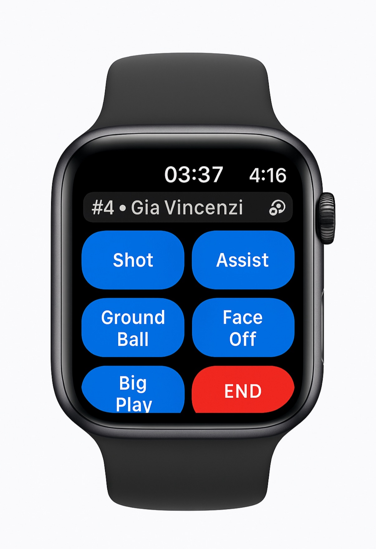 Apple Watch app with stat tracking buttons